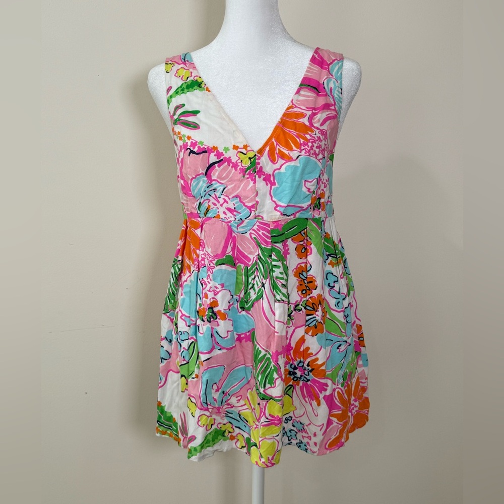 Lilly Pulitzer V-Neck Nosey Posey Floral Tank Top For Target